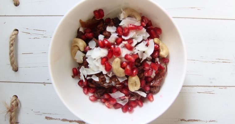 CHOCOLATE RICE WITH POMEGRANATE