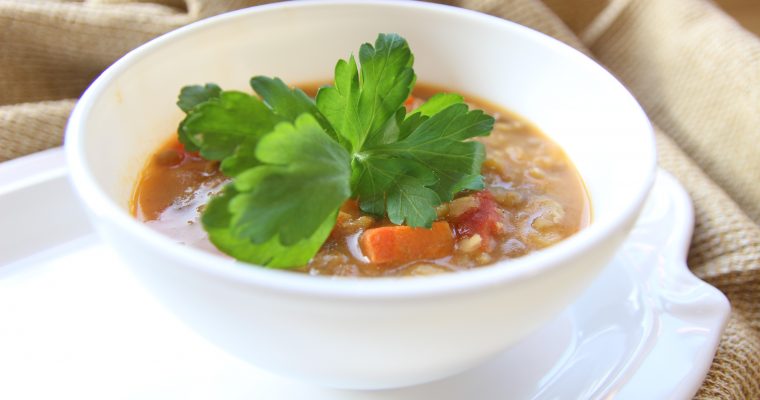 LENTIL SOUP WITH TOMATOES