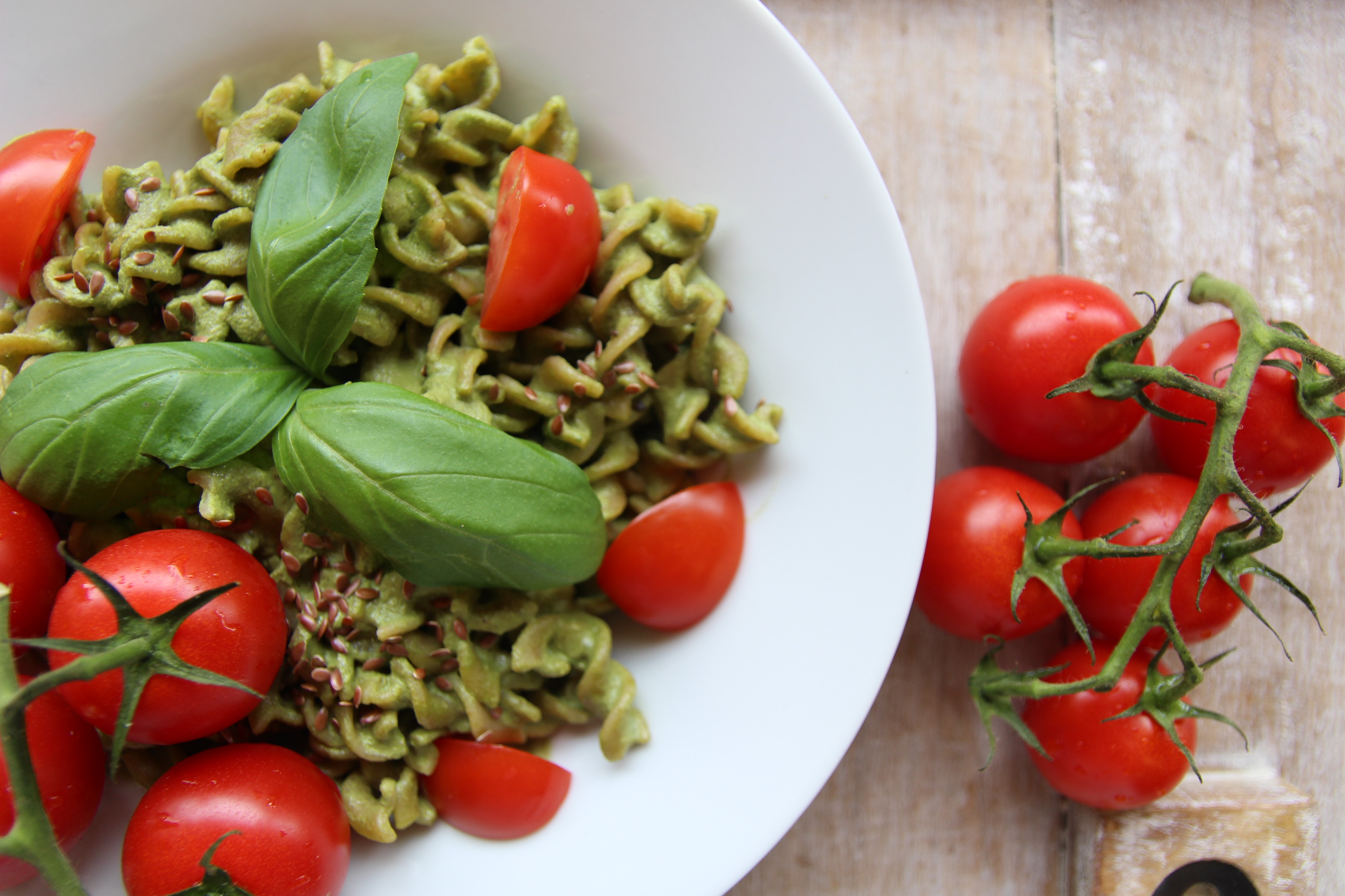 WHOLE WHEAT FUSILLI WITH BASIL PESTO