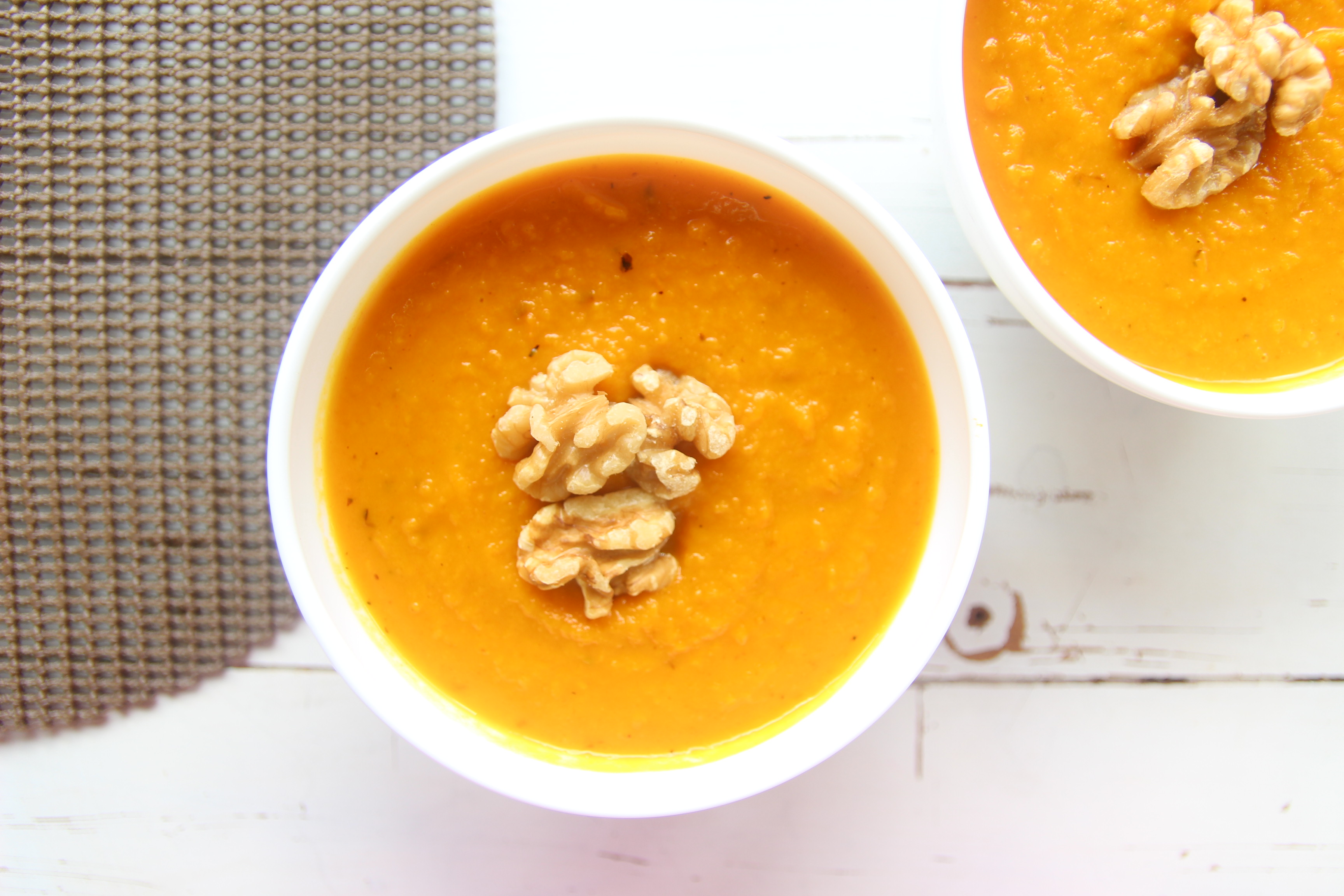 PUMPKIN SOUP WITH WALNUTS